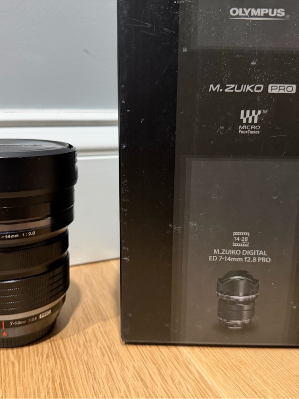 Olympus Black M.Zuiko Digital ED 7-14mm f/2.8 Pro Wide-Angle Lens with Box